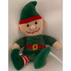 Christmas Elf Pixie Vintage Greenbrier International Plush Doll Green Red